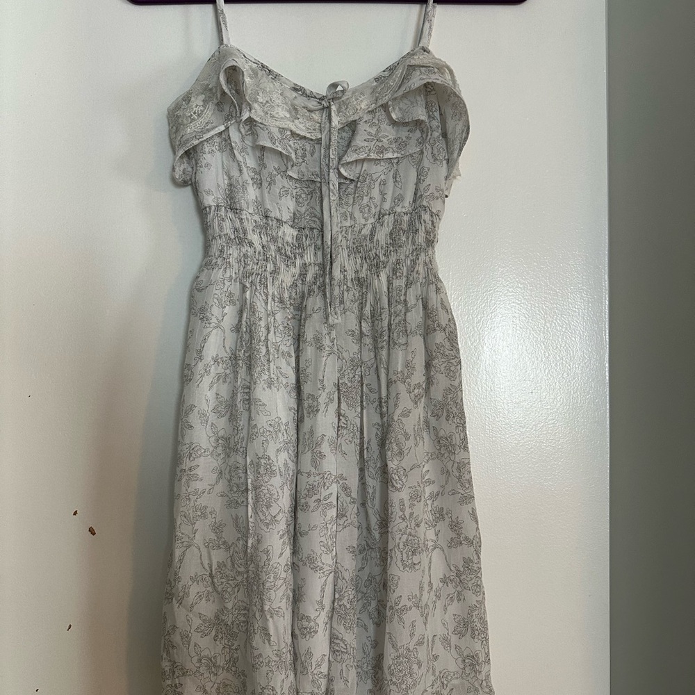 Papaya Gray Smocked Zip Sundress